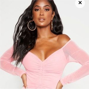 NWT Pretty little thing dusty rose ruched dress size 6